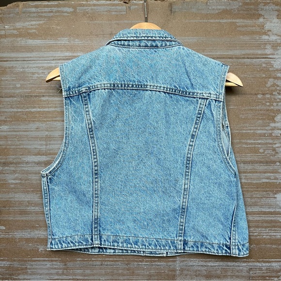 Vintage Lee Denim Vest Light Wash Western Rodeo Classic 100% Cotton Womens L - Picture 3 of 4